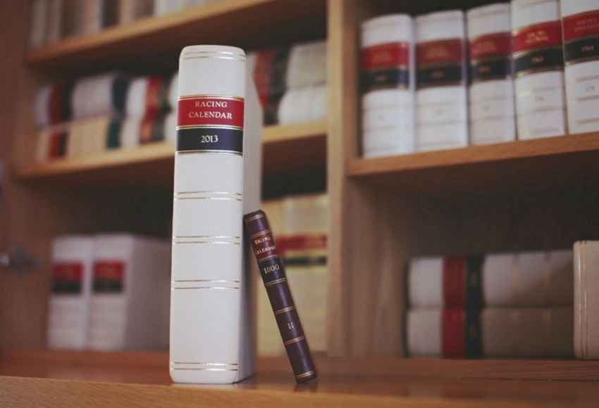 Books on book shelf at Horse Racing Ireland