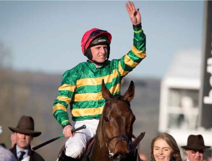 Jamie Codd celebrates walking back into parade ring