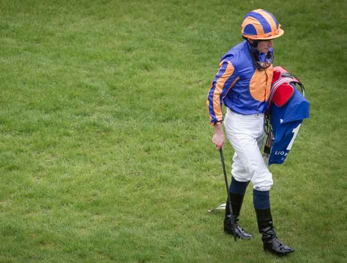 Ryan Moore walking the track