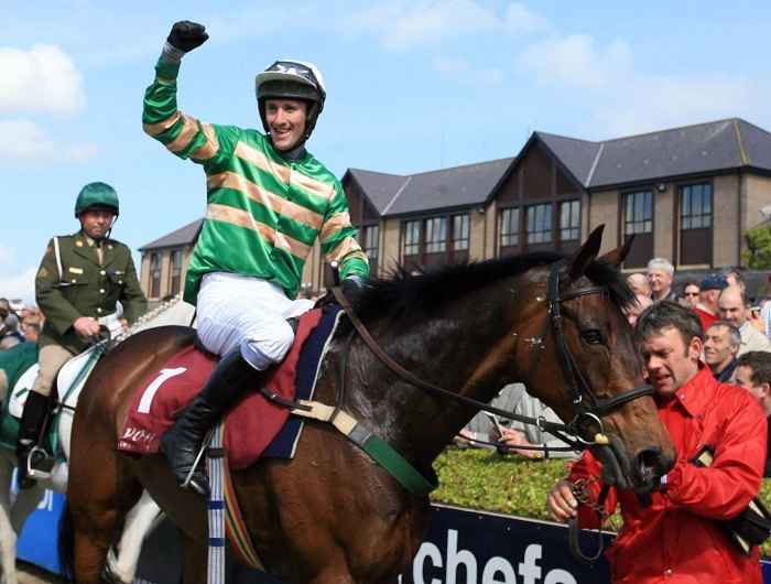 JT McNamara walking back into winners enclosure at Punchestown 