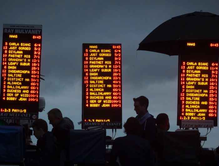 Close up image of betting boards