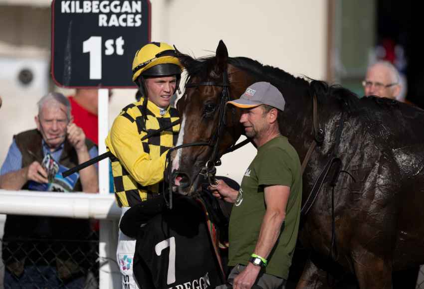 Michael O'Sullivan in parade ring after winning at Kilbeggan racecourse