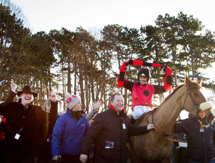 Winning owners celebrating at Leopardstown